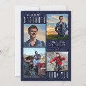 Minimale stijlvol AFSTUDEREN DANK U vier foto's ma Bedankkaart (Voorkant)
