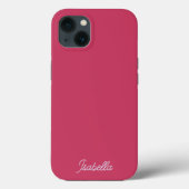 Minimale stijlvolle, donkerroze Paarse eenvoudige Case-Mate iPhone Case (Achterkant)