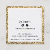 MINIMALE STIJLVOLLE eenvoudige rand gouden glitter Vierkante Visitekaartje (Achterkant)