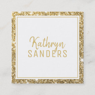 MINIMALE STIJLVOLLE eenvoudige rand gouden glitter Vierkante Visitekaartje