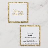MINIMALE STIJLVOLLE eenvoudige rand gouden glitter Vierkante Visitekaartje (Voorkant / Achterkant)