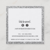 MINIMALE STIJLVOLLE eenvoudige rand zilveren glitt Vierkante Visitekaartje (Achterkant)