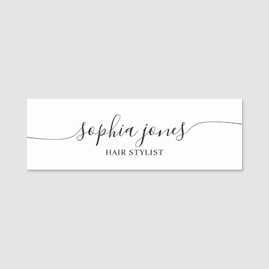 Minimale stijlvolle scriptnaamtag naamplaatje (Voorkant)