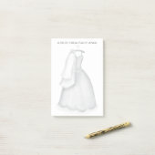 Minimale stijlvolle toendy bruiddress post-it® notes (Op bureau)