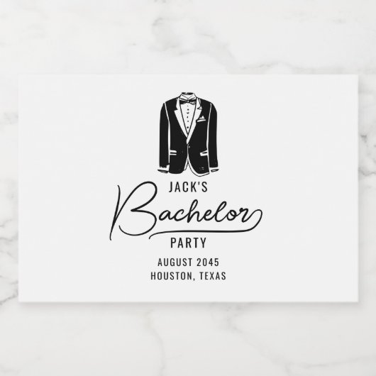 Minimale stijlvolle vrijgezellenfeest cadeaus likeurfles etiket (Enkel label)