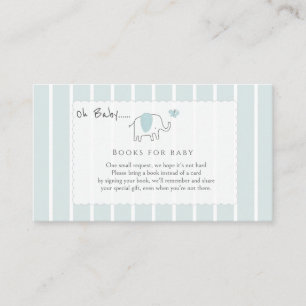 Minimale Stofblauwe Olifant Schetsboeken voor Baby Informatiekaartje