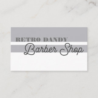 Minimale strepes Elegant Grey Barbershop Visitekaartje