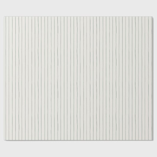 Minimale Stripe Green-kerstverpakking Cadeaupapier (Vlak)
