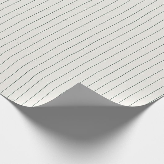 Minimale Stripe Green-kerstverpakking Cadeaupapier (Hoek)