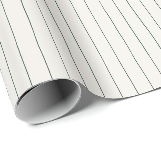 Minimale Stripe Green-kerstverpakking Cadeaupapier (Rol Hoek)