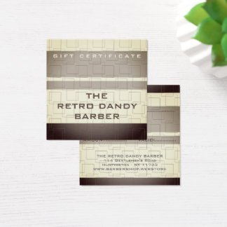 Minimale Stripes Brown Retro Chic Manly Barbershop Vierkante Visitekaartjes
