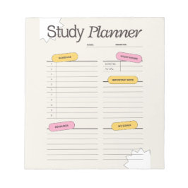 Minimale studieplanner met uurrooster notitieblok