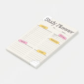 Minimale studieplanner met uurrooster post-it® notes (Schuin)