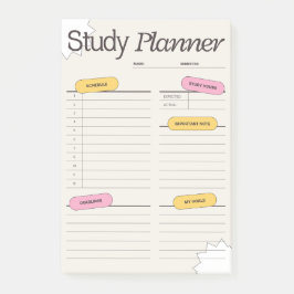 Minimale studieplanner met uurrooster post-it® notes