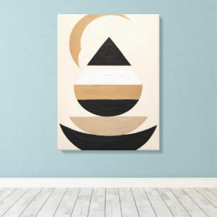 Minimale symbolische geometrische kunst in warme n canvas afdruk