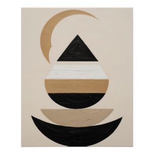Minimale symbolische geometrische kunst in warme n perfect poster