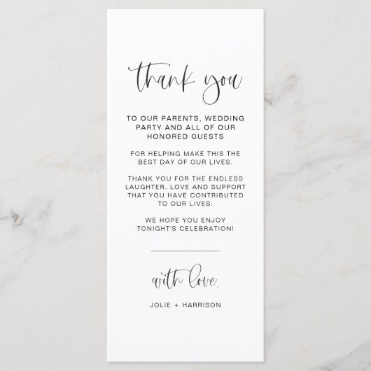 Minimale tabel voor JOLIE Fun Script - Hartelijk d Menu (Voorkant)