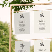 Minimale tafel zitgrafiek Palm Tree bruiloft Kaart