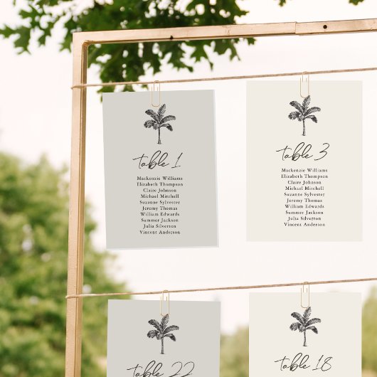 Minimale tafel zitgrafiek Palm Tree bruiloft Kaart