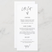 Minimale Tall Menu Wedding Classic Meal Card G400 (Voorkant / Achterkant)