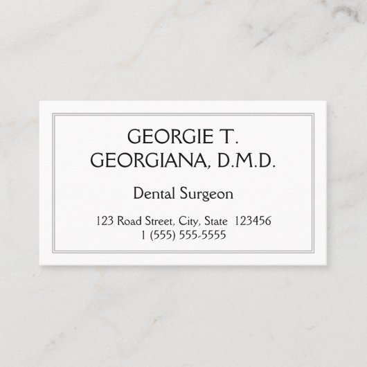 Minimale tandheelkundige Visitekaartje (Voorkant)