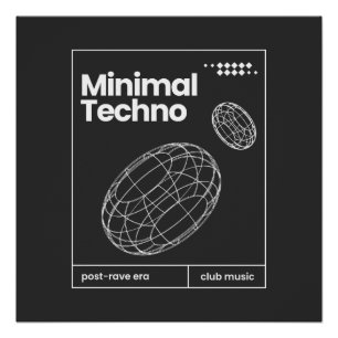 Minimale Techno muziek Bollen ontwerp Perfect Poster
