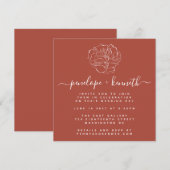 Minimale tekenbruiloft voor terracotta kaart (Voorkant / Achterkant)