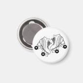 Minimale tekening van zwarte en witte Schaatsen Magneet (Voorkant / Achterkant)