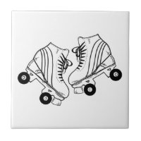 Minimale tekening van zwarte en witte Schaatsen
