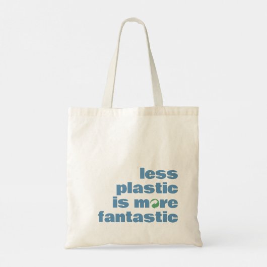 Minimale tekst herbruikbaar winkelen tote bag (Achterkant)