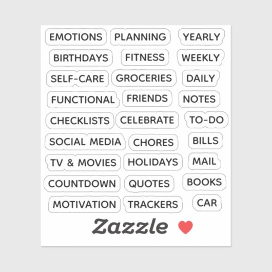 Minimale tekst planner tabblad label binder scheid (Vel)