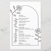 Minimale tekst script bruiloftsprogramma (Achterkant)