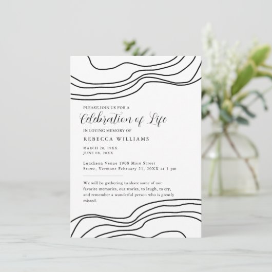 Minimale tekstviering van de uitnodiging voor het  (Staand voorkant)