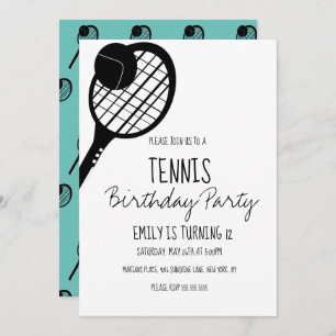 Minimale Tennis Sport Birthday Black White Kaart