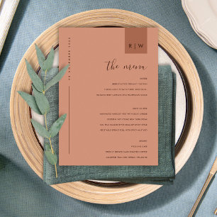 MINIMALE TERracotta ROEST ORANJE TYPOGRAFIE MENU