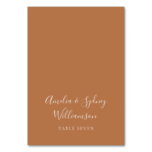 Minimale Terracotta Script Aangepaste Naam Plaats Kaart (Voorkant)