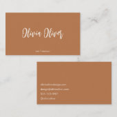 Minimale Terracotta Script Kalligrafie Boho Modern Visitekaartje (Voorkant / Achterkant)