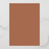 Minimale terracottasweddenschap folie uitnodiging (Achterkant)