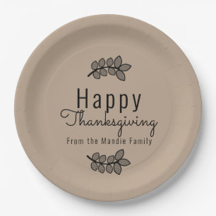 Minimale Thanksgiving takken groen script Papieren Bordje