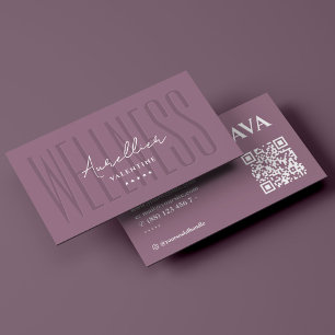 Minimale therapeut Stof roze Wellness Coach   Visitekaartje