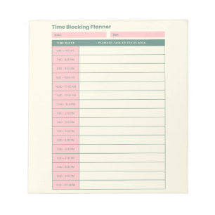 Minimale Tijdblok Planner Roze Lay-out Notitieblok