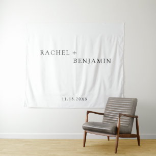 Minimale traditionele eenvoudige zwarte bruiloft wandkleed