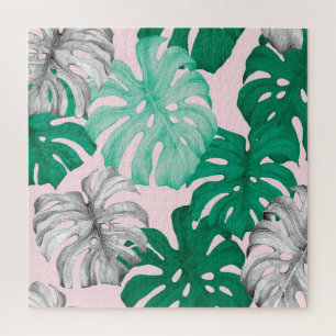 Minimale Tropische Monstera Duo-Tone Legpuzzel