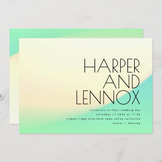 Minimale tropische Ombre gradiënt Geel Kaart (Voorkant / Achterkant)