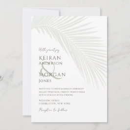 Minimale tropische palm Leaf Boho Beach Wedding Kaart