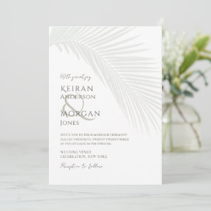 Minimale tropische palm Leaf Boho Beach Wedding Kaart