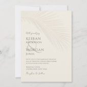 Minimale tropische palm Leaf Boho Beach Wedding Kaart (Voorkant)