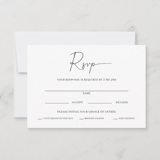 Minimale trouw RSVP kaart (Voorkant)