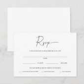 Minimale trouw RSVP kaart (Voorkant / Achterkant)