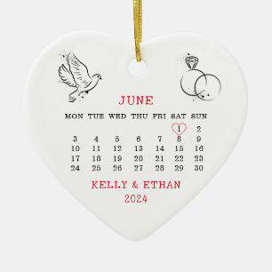 Minimale trouwdatum getrouwd 2024 keramisch ornament